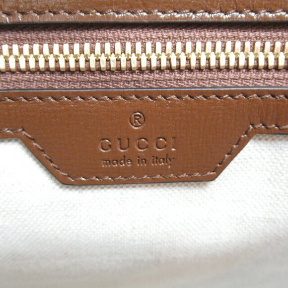 Gucci Interlocking GG Tote Bag Leather Brown Beige - Picture 7 of 10